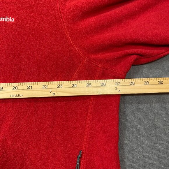 Columbia Red Full-Zip Fleece Jacket SZ XXL Mens Lightweight Warm Adjustable Hem - Picture 13 of 13